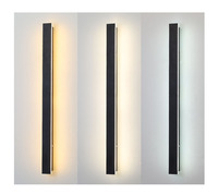 Éclairage linéaire IP65 150 cm Lampe murale LED Moderne Minimaliste Extérieur Cour Villa Étanche Noir Aluminium Solaire 12V 80 Hôtel
