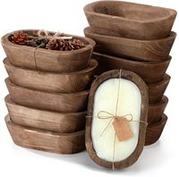 Bol en bois rustique, plateau de service en bois massif naturel, centre de table pour la décoration de la maison, présentoir à bougies et fruits