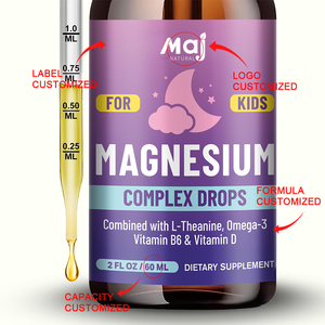 Oem ללא מדגם נוזלי אוראלי מגנזיום, תוספת מורכבת טיפות ויטמינים ציטראט גליcinate למבוגרים ולילדים - Product Image 2