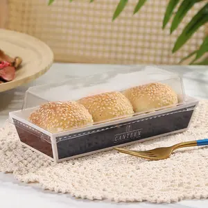 ภาชนะบรรจุขนมปังขนาดเล็กพร้อมฝาปิดใสกล่องซูชิกล่องแซนวิชรูปสามเหลี่ยมกล่องอาหารขายดีสำหรับบรรจุภัณฑ์