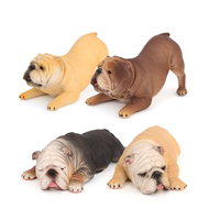 Figuras de Animales de PVC Sólido al por Mayor, Modelo de Estatua de Bulldog, Juguetes de Simulación