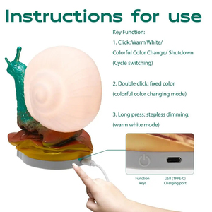 Lampe de table décorative RGB, lampe de bureau tactile USB, lumière ambiante pour enfants, lumière LED mignonne, cadeaux d'anniversaire et de Noël - Product Image 2