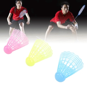 3Pcs LED <span class=keywords><strong>Badminton</strong></span> Shuttlecocks Bleu Jaune Rose Nylon Lighting Glow in the Dark Night <span class=keywords><strong>Badminton</strong></span> Birdies pour Intérieur Extérieur Bleu - Product Image 6