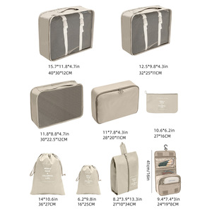 Sac de rangement pour valise de voyage avec logo personnalisé, ensemble de 9 organisateurs de compression, cubes de rangement pour bagages de voyage, sacs de rangement pour bagages - Product Image 3