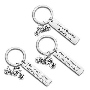 Motorcycle Inspirational Keychain Drive Safe Keychain Biker Key chains Lover Gift For Dad Husband Boyfriend motorcycle keychains