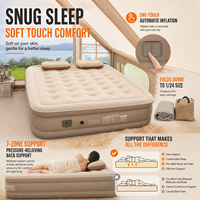 Matelas pneumatique automatique d'extérieur avec couverture double floquée épaissie, alimentation USB, design moderne, portable pour le camping et la maison