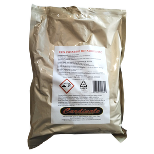 Aditivo de metabisulfito de potasio de 1 kg para mostos y vinos Herramienta de torneado esencial para la fabricación de vino Distribuidor italiano - Product Image 1