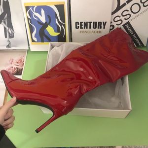 Botas Para Mujer New Shiny Smooth Leather Fashion Lady Party Shoes Fall Luxury Knee High Stiletto Heel <b>Boots</b> - Product Image 6