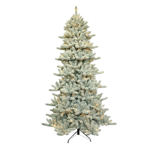 Árbol de Navidad flocado NOVEGNO con 350 luces LED blancas cálidas, 210 cm de altura - Product Image 1