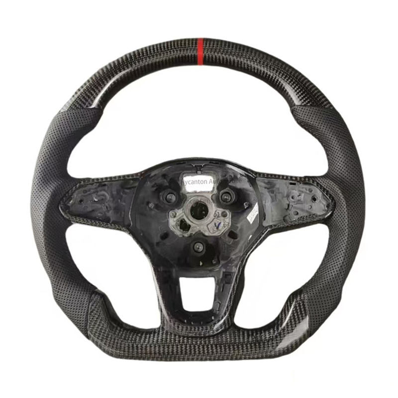 คาร์บอนไฟเบอร์ + หนังพรุน + เย็บสีดำ