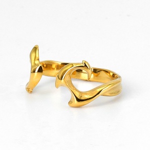 Zoryn <b>Gold</b> Plated Stainless Steel Open Band <b>Ring</b> with Abstract <b>Snake</b> Curve Design Modern Luxury Minimalist Unisex Jewelry Ideal - Product Image 2