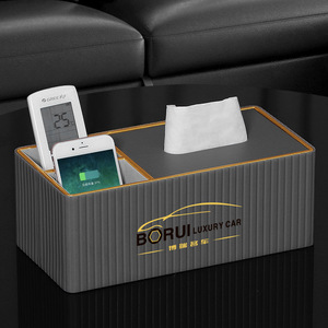 Tissue Box Organizer Multi Functional Desktop Storage With Remote <b>Control</b> <b>Holder</b> For Living Room Coffee Table - Product Image 3
