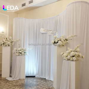LEDA Modern White LED Metal <b>Backdrop</b> with Hanging <b>Stand</b> for <b>Wedding</b> Party Event Decorations-Customized Size - Product Image 3