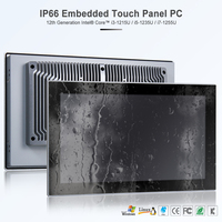 PC industriel haute performance 15,6 pouces, Intel I5-1235U Alder Lake, sans ventilateur, FHD, écran tactile PCAP, IP66, ordinateur HMI