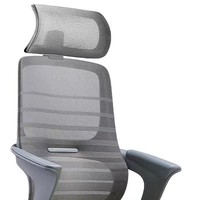 Chaise de bureau ergonomique JOHOOFURNITURE avec appui-tête, cadre gris, vente en gros pour bureau à domicile, coussin épais confortable