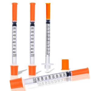 Seringue d'insuline vétérinaire jetable de sécurité, calibre 30, aiguille de 1/2 pouce, usage sous-cutané, capacité de 1 ml - Product Image 1