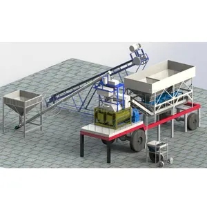 Most Popular YHZS25 Mobile Concrete Batching Plant Second Hand Concrete Batching Plant Used For Making Raw Materials