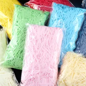 Bán buôn đầy màu sắc Raffia shred giấy Hộp Quà Tặng điền Confetti trang trí Crinkle cắt mô giấy