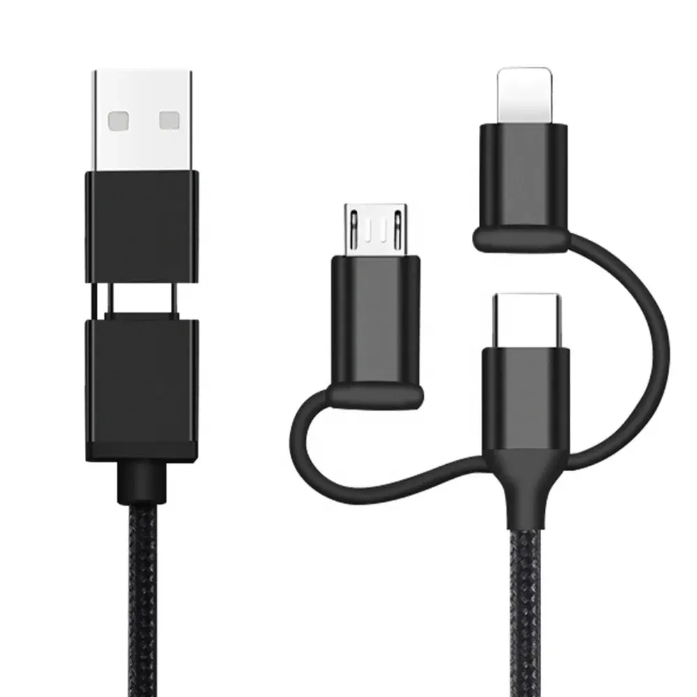 Multi function support C to C 60W QC 18W fast charging USB cable 5 in 1 data cables with Typc C Micro USB