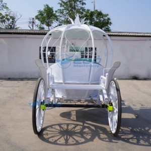 Hermosa Carruaje Eléctrico de Calabaza de Cenicienta para Bodas y Decoración Navideña al Aire Libre, Blanco (Personalizable) - Product Image 6