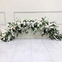Camino de Mesa Floral de Lujo GNW en Blanco y Marfil, Arreglo de Flores Artificiales para Decoración de Recepciones de Boda y Eventos