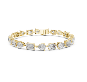 Pulsera de tenis con diamantes cultivados en laboratorio, oro, diseño contemporáneo, joyería fina, accesorio de moda. - Product Image 1