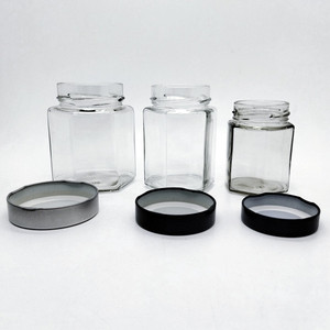Trung Quốc Nhà Cung Cấp Canning Với Vàng An Toàn Nút Nắp <span class=keywords><strong>Glass</strong></span> <span class=keywords><strong>Jar</strong></span> 250Ml <span class=keywords><strong>Mini</strong></span> Hexagon Chum Chai Thủy Tinh - Product Image 3