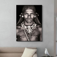 Toile d'art mural avec visage Tribal africain pour hommes et femmes, affiches et imprimés décoratifs