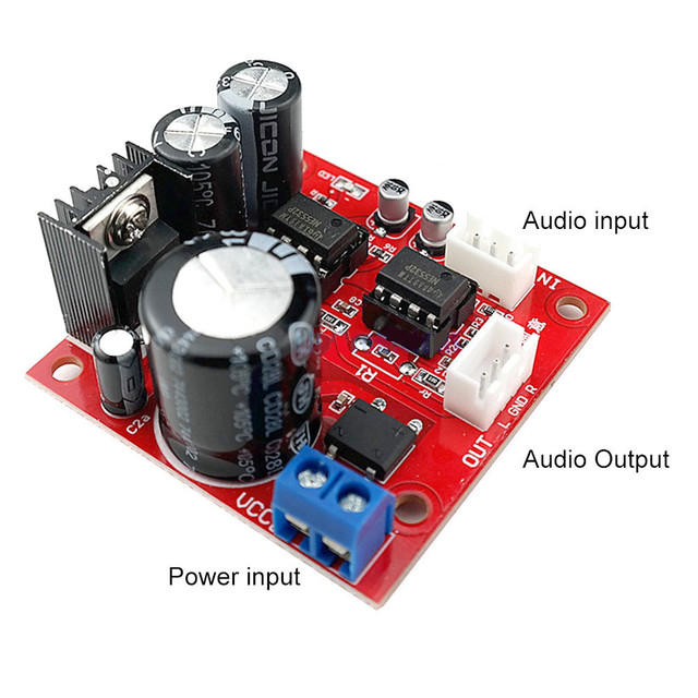 Dual NE5532 Preamplifier Board AC5-16V DC6-24V Single Power Supply Amplifier Module Microphone Preamps Audio OP AMP Board