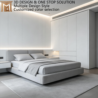 Armoires sur mesure de grande capacité, modernes et minimalistes, en contreplaqué blanc, écologiques, de qualité E0, du sol au plafond, pour chambre à coucher