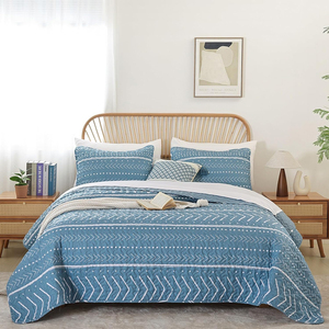 Wholesale 3pcs Lightweight Diamond Design Eco-Friendly All-Season Quilt Set Ultrasonic Quilted Polyester Cotton <b>Vintage</b> Hotel - Product Image 3