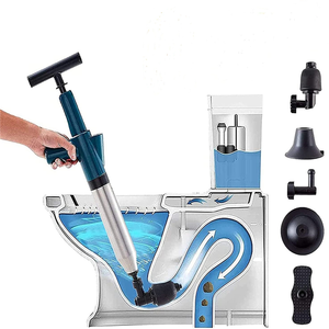 Apriscatole pompa ad alta pressione detergente draga wc tuffatori pistola ad aria Blaster tubo lavello scopri tubo di rimozione bagno dragaggio zoccolo - Product Image 2