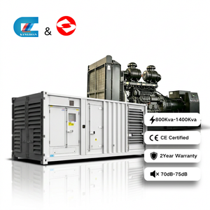 เครื่องกำเนิดไฟฟ้าดีเซลแบบเงียบพิเศษ 800Kva 1400Kva สำหรับอุตสาหกรรม 3 เฟส 4 สาย สตาร์ทอัตโนมัติ ควบคุมระยะไกล ได้รับการรับรองมาตรฐาน CE พร้อมหลังคาป้องกันสภาพอากาศ - Product Image 1