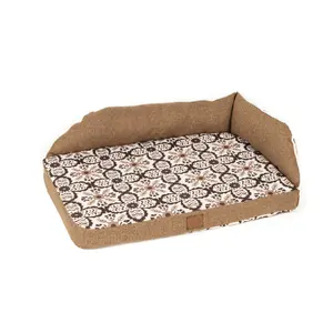 Yüksek kaliteli Premium L şeklinde pembe köpek yatağı yıkanabilir çıkarılabilir kapak tembel Hound Lary evcil hayvan yatakları Premium döşeme sınıfı