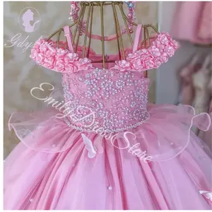 Vestido <span class=keywords><strong>de</strong></span> Niña <span class=keywords><strong>de</strong></span> las Flores Personalizado en Satén Morado para Boda, Tul con Apliques <span class=keywords><strong>de</strong></span> Encaje, Vestido <span class=keywords><strong>de</strong></span> Princesa Hinchado para Niños, Cumpleaños, Primera Comunión - Product Image 2