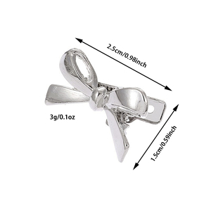 韓国風ミニリボンヘアクリップ 女の子用スイートメタルヘアクリップ 小さなアリゲータークリップ カスタム卸売 女性用合金ヘアアクセサリー - Product Image 6