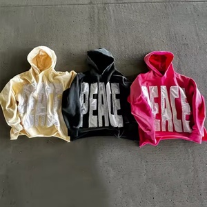 Sudadera con Capucha de Alta Calidad, 500gsm, Personalizada, Extra Grande, con Parche Bordado, Lavada al Ácido, Secada al Sol, Desgastada - Product Image 2