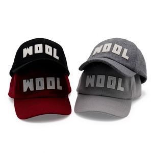 Casquette de baseball non structurée OEM de haute qualité avec broderie personnalisée et logo en feutre, casquette d'hiver en laine mélangée style « Dad Hat » - Product Image 1