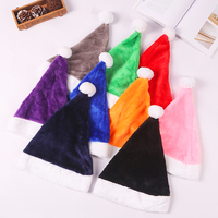 Vente en gros de chapeaux de Noël en flanelle de luxe de haute qualité, chapeaux de Père Noël en peluche colorés de luxe pour adultes, vente chaude pour l'hiver
