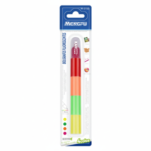 Set di Mini Evidenziatori Fluorescenti Mengfu M-0150, 4 Colori: Giallo, Arancione, Rosa, Verde, per Uso Scolastico, Fornitura all'Ingrosso, Prodotto in Cina - Product Image 2