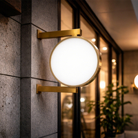 Boîte à lumière LED ronde personnalisée YIJIAO : Enseigne lumineuse suspendue/murale pour usage commercial