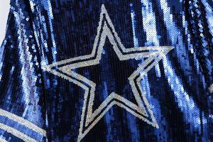 23 colores día del juego Dallas Cowboys lentejuelas manga corta Mini camisa Vestido <span class=keywords><strong>Mujer</strong></span> Dallas lentejuelas Cowboys vestido Jersey - Product Image 5