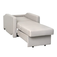 Canapé-lit convertible monoplace blanc, marron, noir avec caractéristiques hospitalières, pliable, extensible, en cuir de qualité médicale