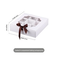 Boîte à cupcakes et emballage haut de gamme à neuf compartiments en papier rouge pour mini-cupcakes, gâteaux à la crème, snacks et desserts, idéale pour la Saint-Valentin et les fêtes
