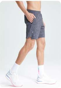 Celana pendek kasual lima pasang, celana pendek kanvas cepat kering, celana latihan luar ruangan pola Solid celup polos untuk pria - Product Image 3