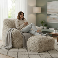 Canapé compact transfrontalier, fauteuil de détente individuel en peluche longue, pour salon, chambre, balcon, petit canapé convertible moderne
