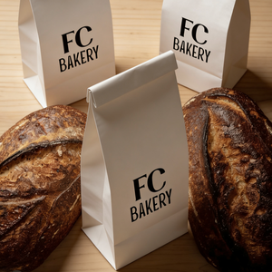 Sacs en papier kraft personnalisés pour emporter les aliments, sacs en papier écologiques pour emballages cadeaux, sacs en papier pour boulangerie - Product Image 3