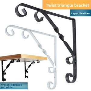 Mensola da Parete Triangolare <span class=keywords><strong>in</strong></span> <span class=keywords><strong>Ferro</strong></span> <span class=keywords><strong>Battuto</strong></span> Decorativo, Resistente alla Ruggine, Verniciata a Polvere, per Interni ed Esterni - Product Image 3