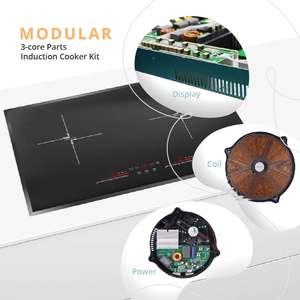 Venta caliente <span class=keywords><strong>placa</strong></span> de inducción de 220V con 2 zonas de cocción venta directa de fábrica 4000W estufa eléctrica incorporada - Product Image 2