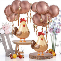Grand ballon en aluminium BLN en forme de coq de dessin animé, animal de la ferme, en Mylar, pour la décoration de fête d'anniversaire d'enfants, de baby shower ou sur le thème de la ferme